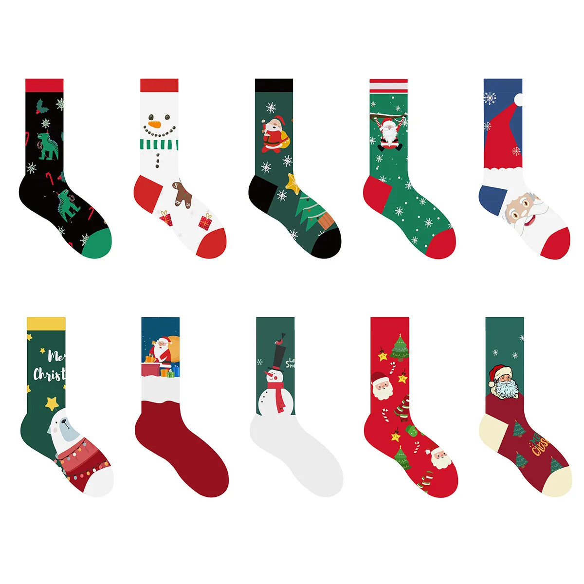 Women Multi Designed Cartoon Gift Christmas Cotton Socks Unisex Colorful Happy Socks