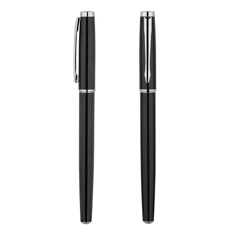 Wholesale Promotion Black Printed Luxury Business Gift Sign Pens Metal Ballpoint Gel Ink Pen Set With Custom Logo