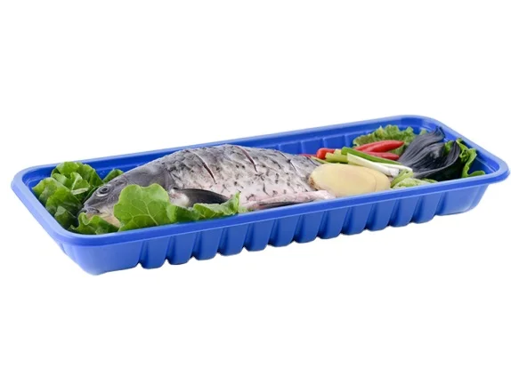 Blue color Blister PP Plastic Packaging Disposable Packing Fish Display fresh-keeping blister packaging Meat Tray