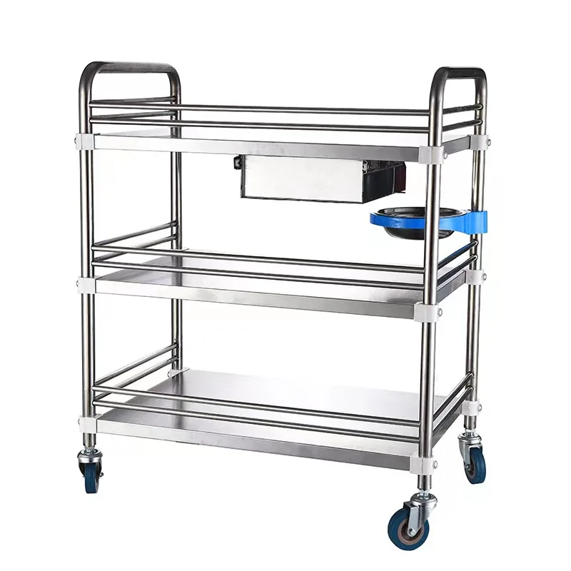 Stainless steel medical treatment trolley hospital nurse medical equipment cart beauty trolley