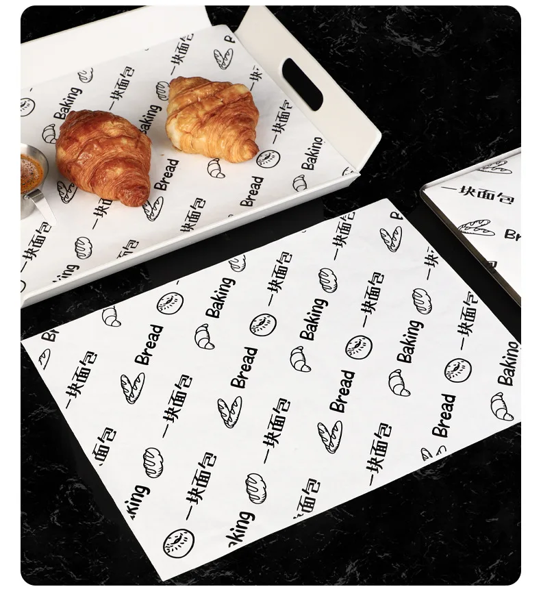Customized Greaseproof Paper Food Digital Printing Double Side CMYK Recycled Uncoated Woodfree Paper 50gsm Sheets Virgin Pulp M