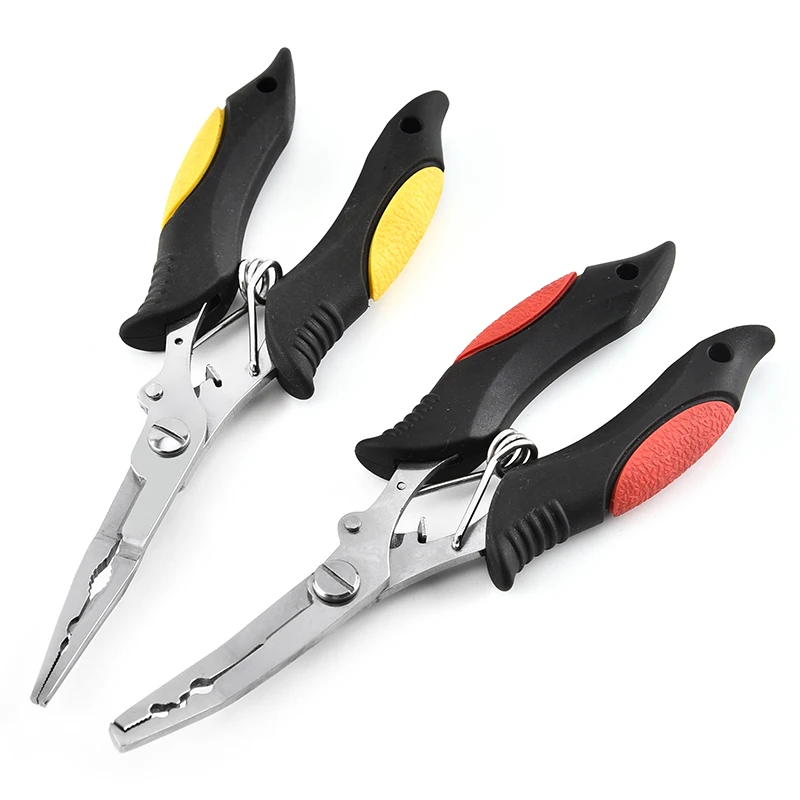 One-Hand Operate Stainless Steel Non-Slip Handle Fishing Pliers Fish line Scissors Cutters