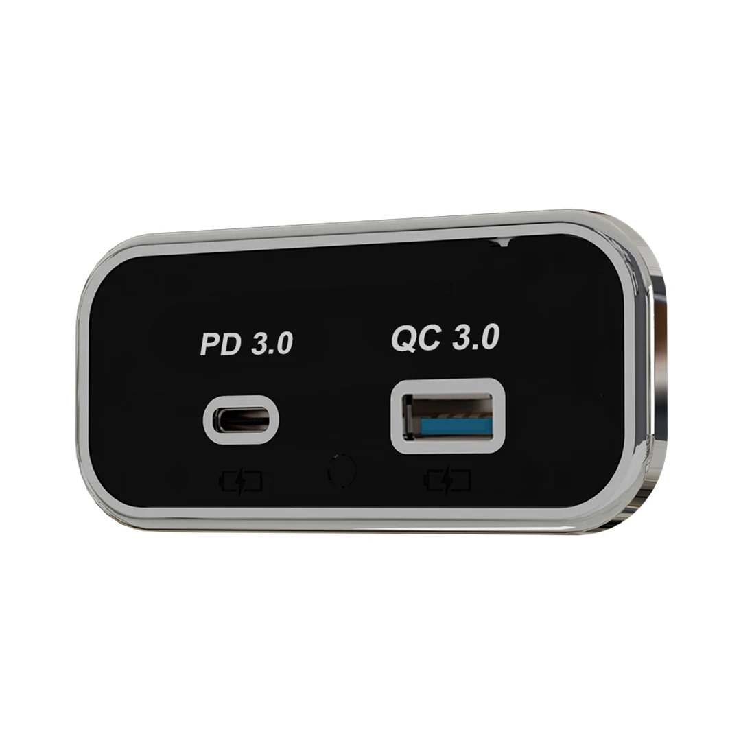 Waterproof Universal Flush Panel Mount Usb C Dual Port Car Bus Boat Rv Automotive 12V Usb Socket Outlet Usb Charger Adapter