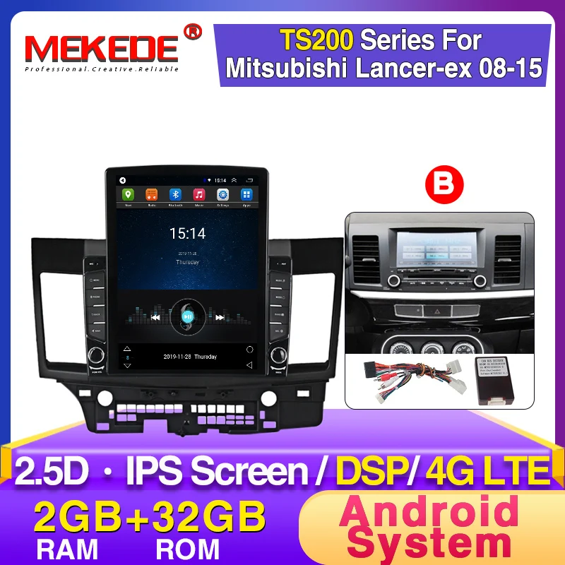  MEKEDE TESLA Android 9 2G + 32G четырехъядерный автомобильный DVD-плеер для Mitsubishi Lancer ex 2008-15 Радио стерео аудио GPS WIFI BT IPS