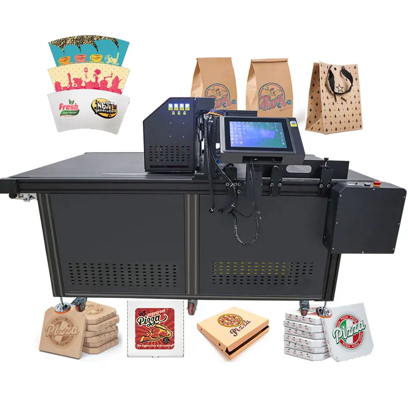 Faith Automatic Digital Cardboard Printer CMYK High Speed Pizza Box Printing Machine Single Pass Printer