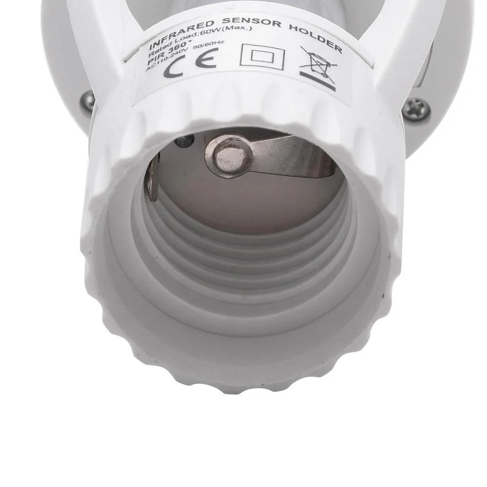 360 Degree PIR Induction Motion Sensor E27 Plug Socket LED Light Infrared Motion Sensor  Lamp Holder