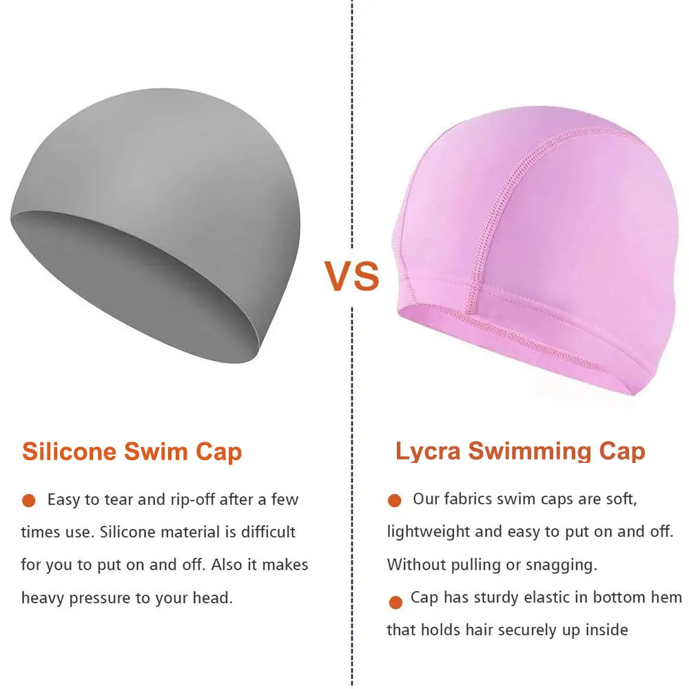 Women Lycra High Elasticity Thick Swim Hats for Long Hair Easy to Put On and Off Bathing  Keep Your Hair Dry
