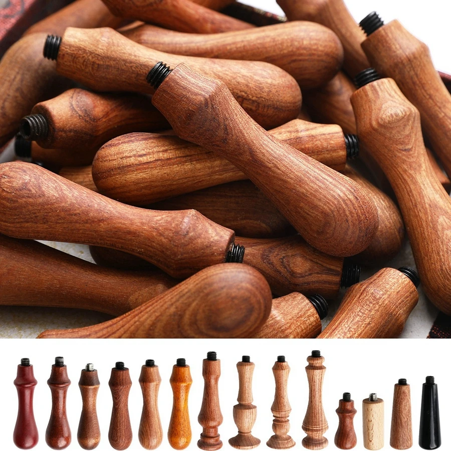 Retro Style Fire Paint Handle with Rosewood Replaceable Copper Head Wax Seal Stamp High Quality Wax Sealing Accessories