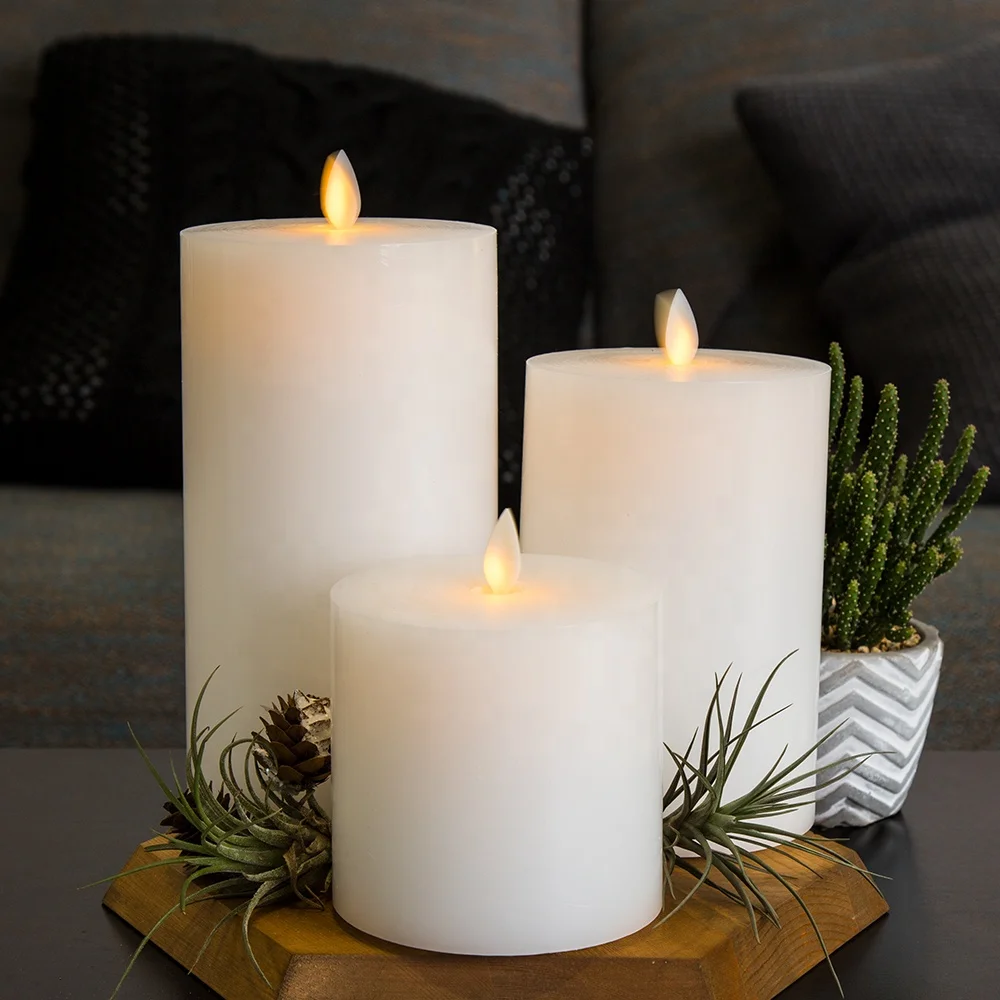 Движущийся фитиль D4 ' плоский белый парафиновый воск работает от батарейки дистанционный таймер украшение для дома праздничная Светодиодная