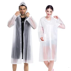Raincoat for Adults Reusable Disposable Rain Ponchos with Hoods Button and Sleeves Rain Coat Womens  Plastic Rain Coat Poncho