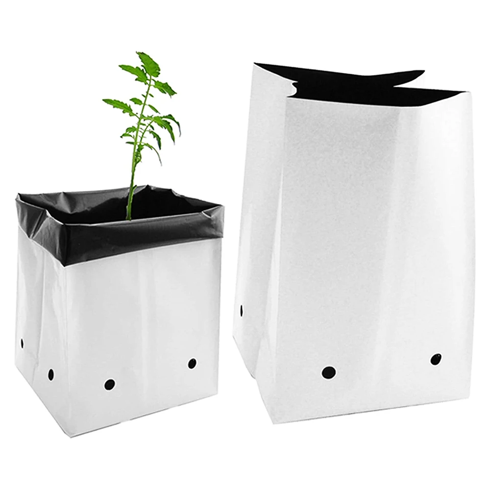 Factory Wholesale Custom White And Black Plastic Grow Bag for Seed and Plants Grow Cheap Price For Sale