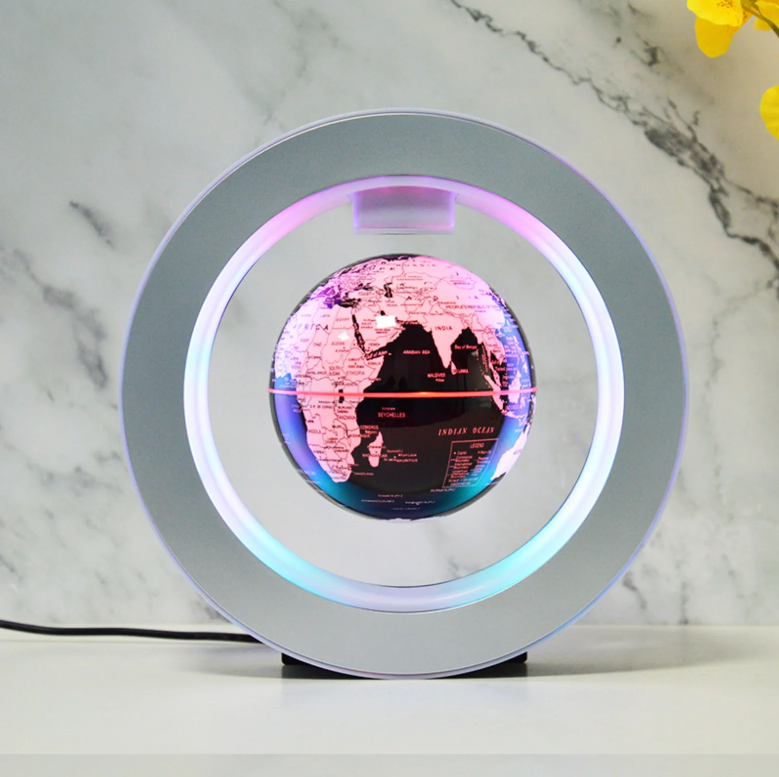 Лидер продаж, электронный светодиодный левитационный Магнитный Плавающий Шар O-образной формы, 4 дюйма, 6 дюймов