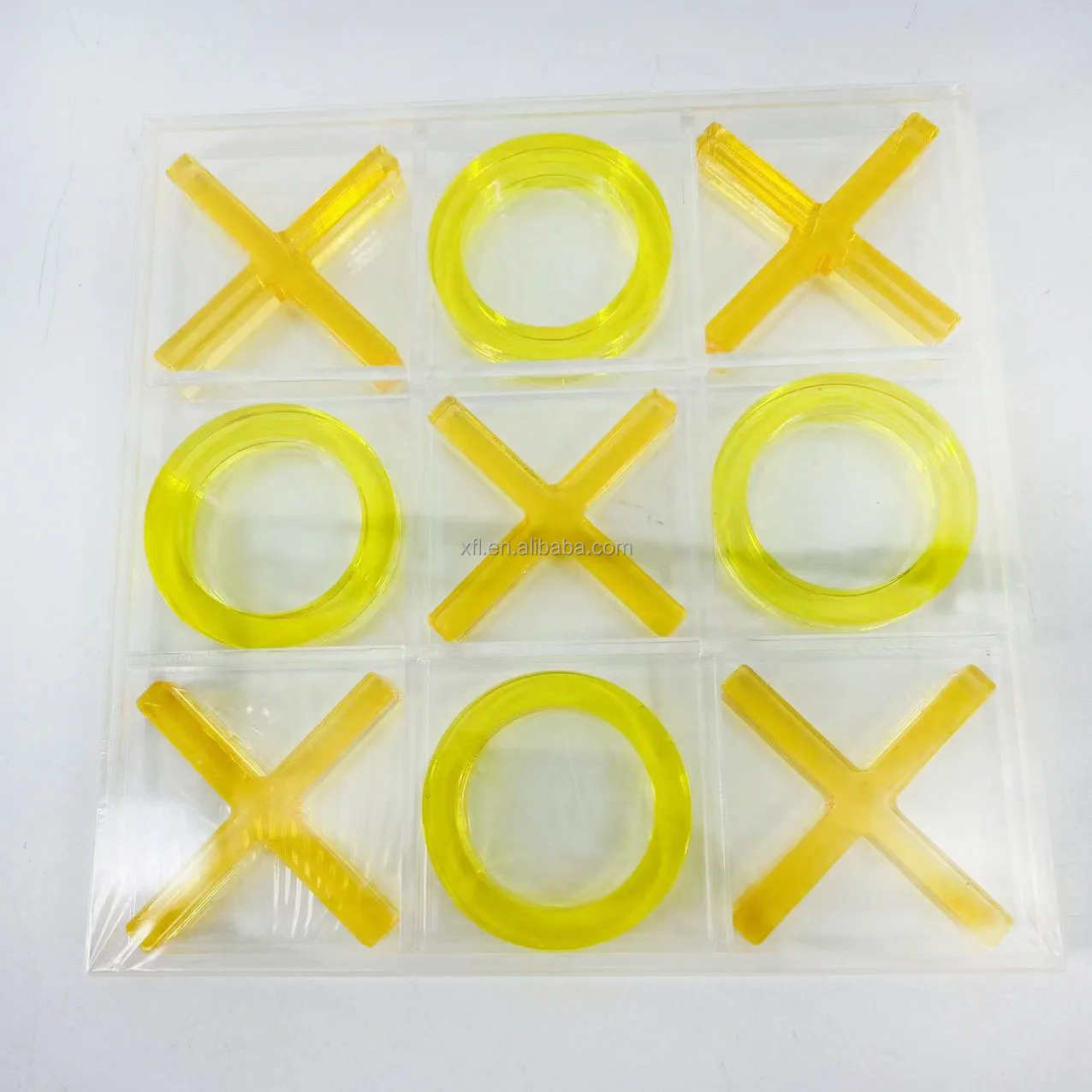 Eco-friendly acrylic tic tac toe factory customize tic tac toe game high clear colorful X and O game set