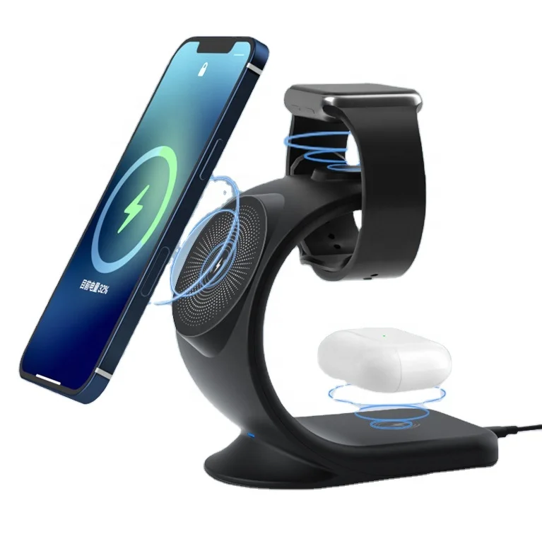 Dropshipping products 2022 3 in 1 15w magnetic wireless charger fast charging phone holder chargers batteries & power supplies