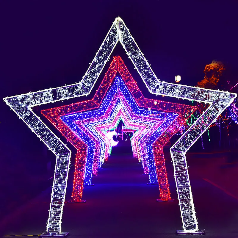 Happy Holidays LED 3D Золотое акриловое художественное ремесло IP65 Наружное рождественское Новогоднее свадебное украшение ПВХ мотив огни