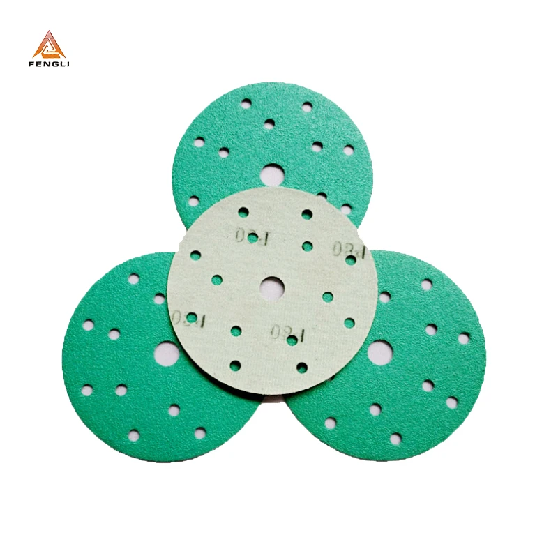 Polyester Film Green Color Sanding Disc with Holes