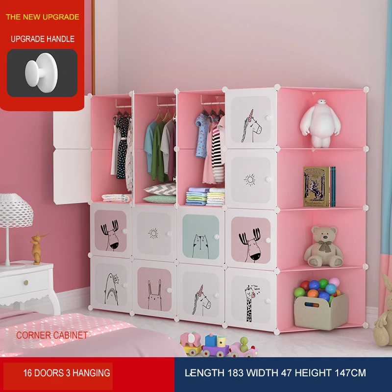 Мультяшный дизайн, детский пластиковый шкаф «сделай сам», складной шкаф для хранения, детский шкаф, детский шкаф