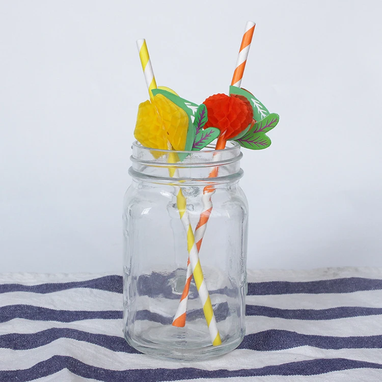 
Orange lemon paper straws garland fruit paper straws honeycomb honeycomb straws party decoration supplies 