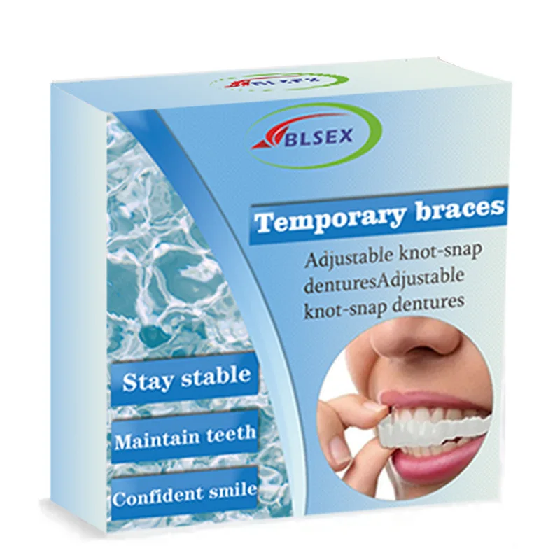 Upper and lower teeth imitation genuine and fake dental braces, silicone non porous dental braces, and fake tooth decorations