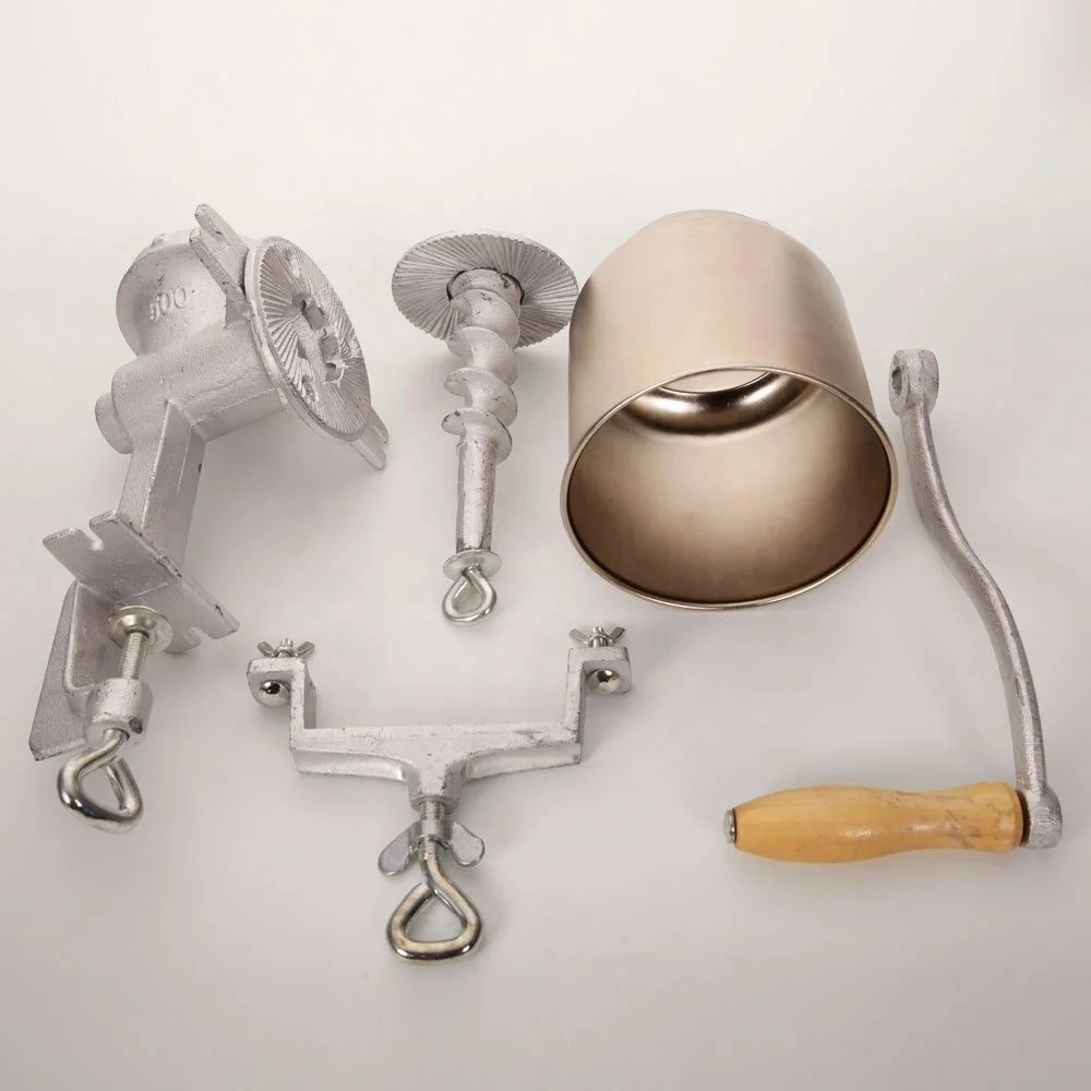 Manual Grain Grinder with High Hopper - Table Clamp Hand Corn Mill