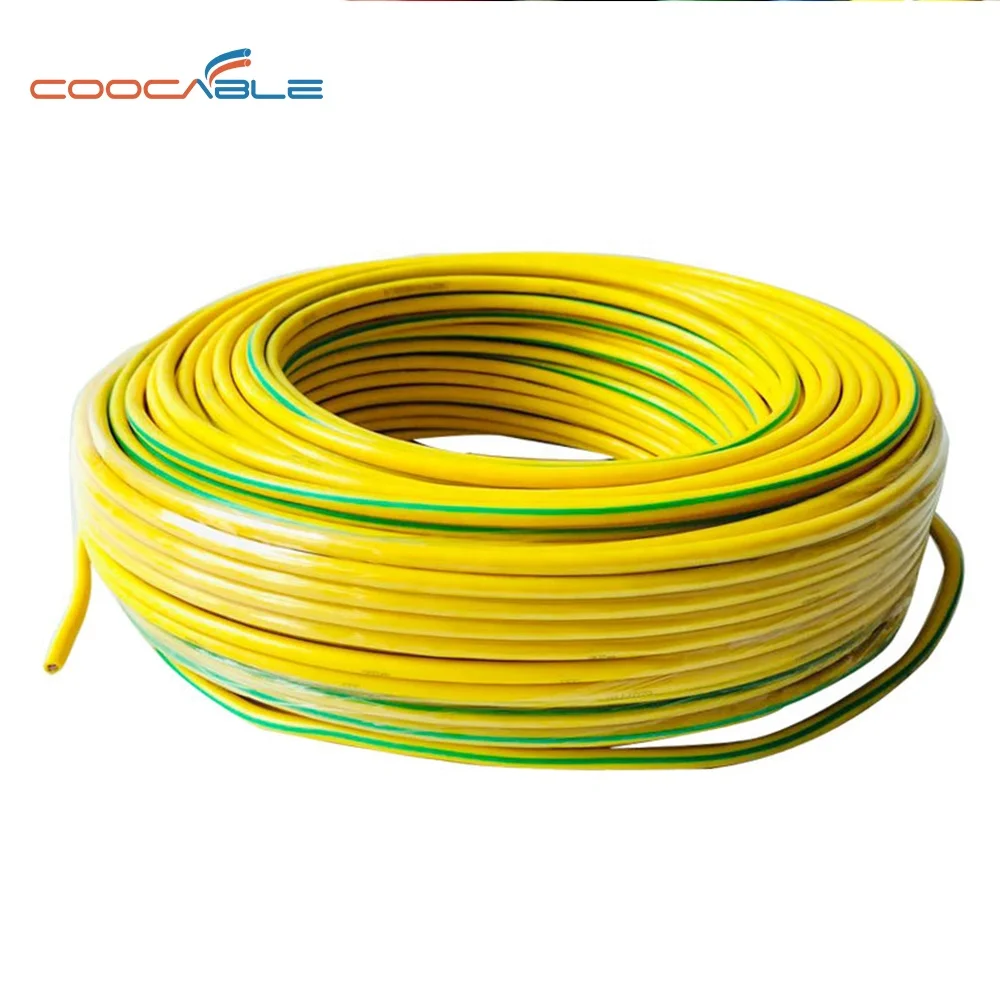 Earth Yellow Green Wire Copper Ground Earth Cable 35mm2 35mm 50mm Electrical Wire Copper Core PVC Insulation