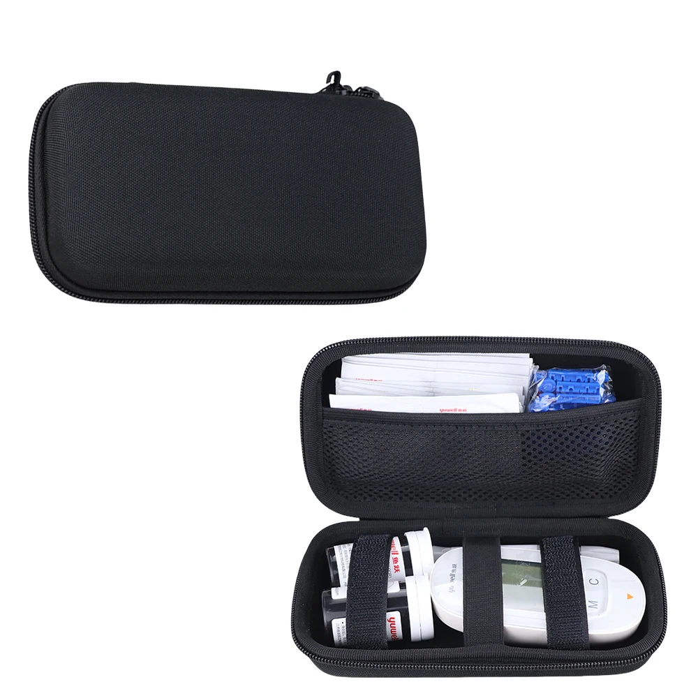 EVA hard shell zipper storage boxtester storage box suitable for SanNuo Yuyue Omron Haier blood glucose meter portable bag