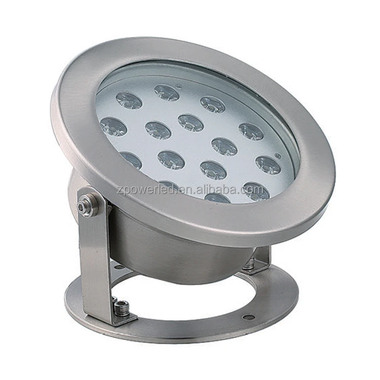 Polished Stainless Steel 304 Housing IP68 Waterproof 24V DMX RGB 15W LED Underwater Fountain Pool Light
