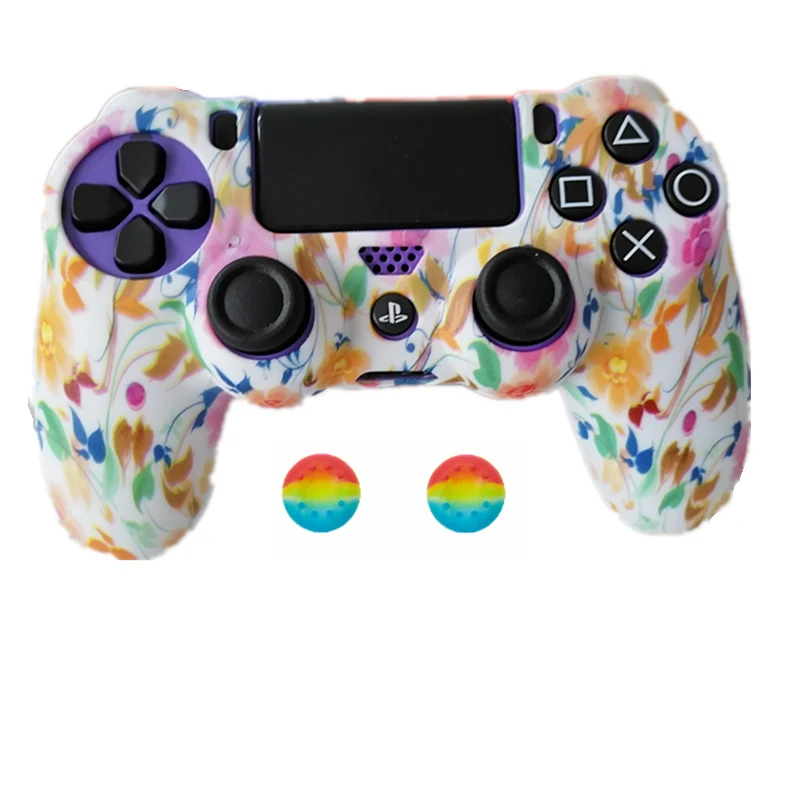 
Silicone Cover Skin Case for Sony Play Station Dualshock 4 PS4 Pro Slim Controller+ 2 Thumb Stick Grips 