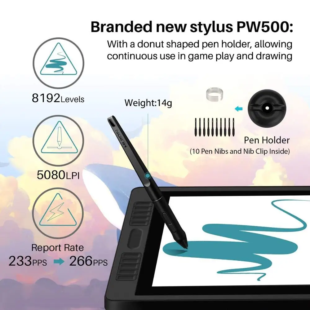 Huion KAMVAS PRO 22 (2019)  professional interactive 21.5 inch LCD tablet pen touch monitor graphic drawing display