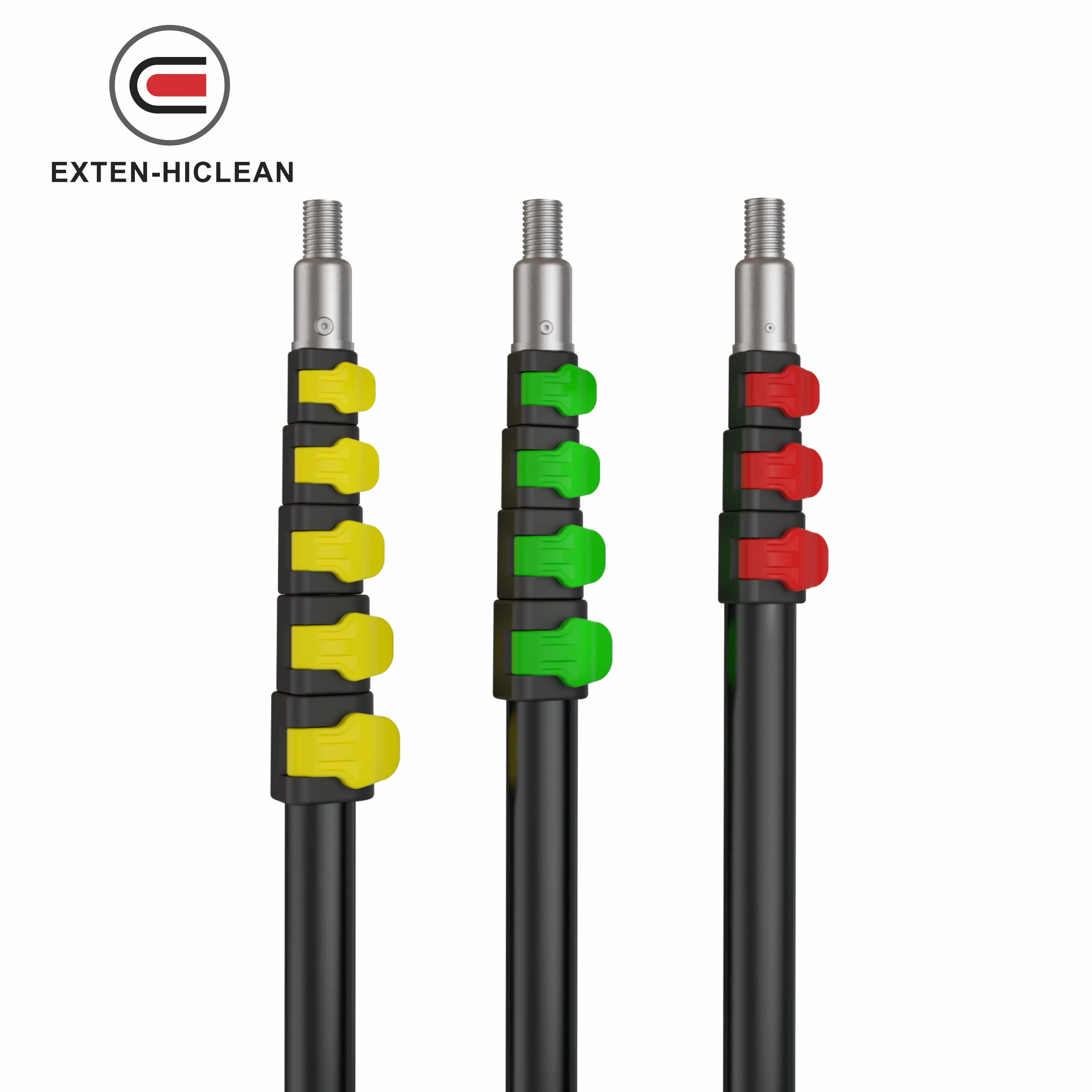 Wholesale hot sale fruit picker extendable spring mounted rotary plastic clamp for inner lock Long aluminum telescopic pole