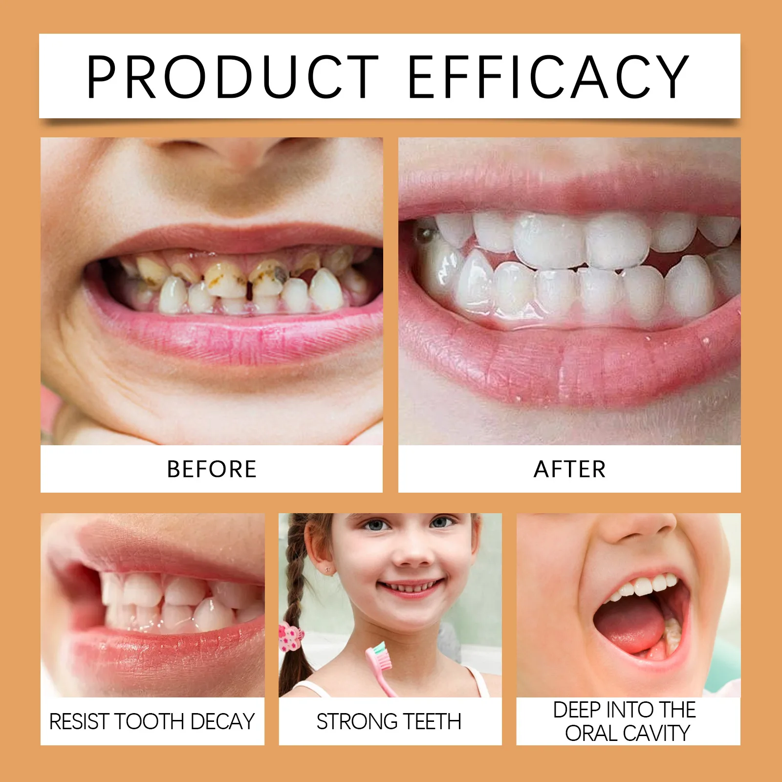 Lidercare Kids Foam Toothpaste Whitening And Fresh Natural Orange Flavor 50Ml Mousse Toothpaste