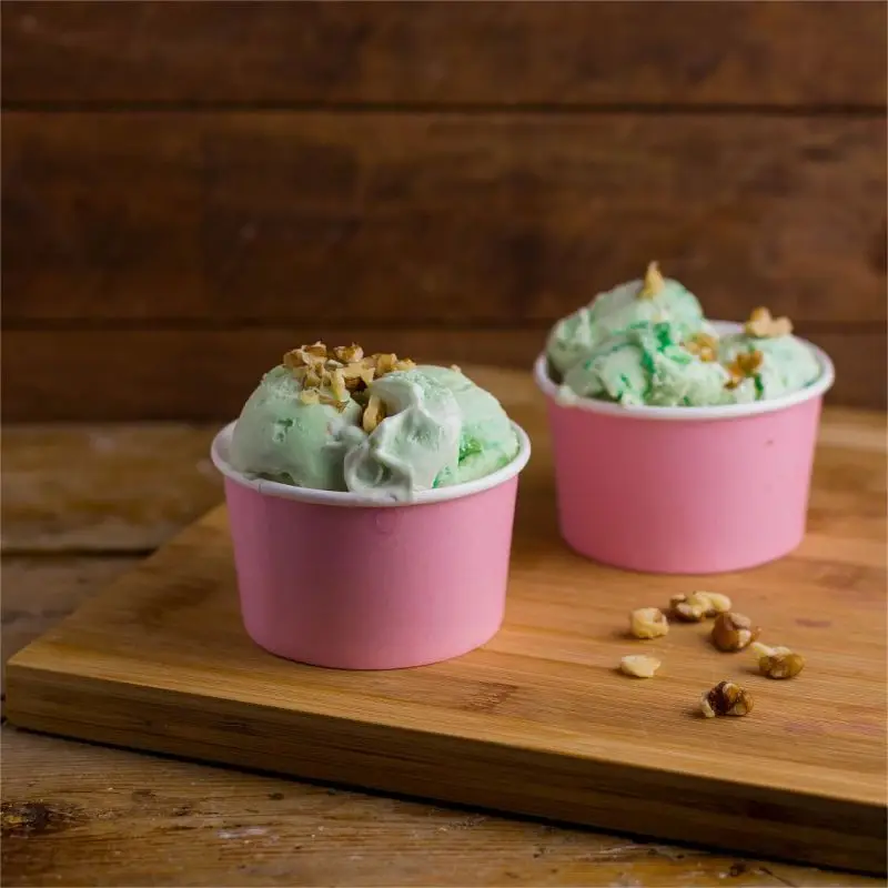 Wholesale custom logo printed Disposable ice cream cup desserts bowl with lid