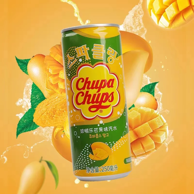Korean imported food fruity soda grape strawberry cantaloupe mango carbonated drink 250mlx24