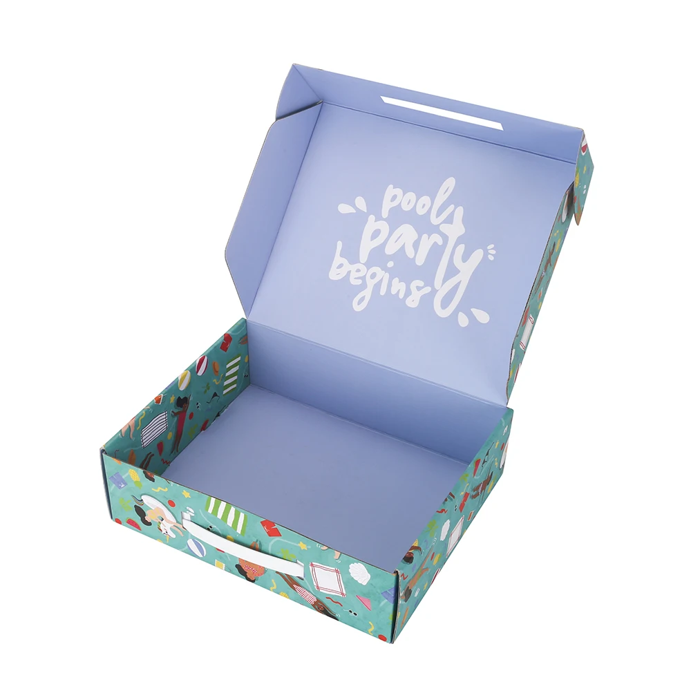 Custom logo printed flat pack folding die cut gift box