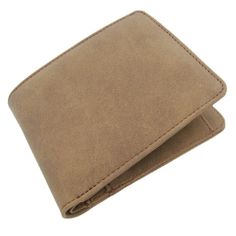 Customized design Bi-fold suit wallet multifunctional purse anti magnetic wallet with snap button pocket and ID card window