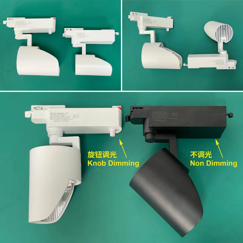 LEDEAST T087 Aluminum Body COB20W LED Track Light 0-10V 2.4G DALI Knob CCT & Brightness Dimming for Wall washing lighting