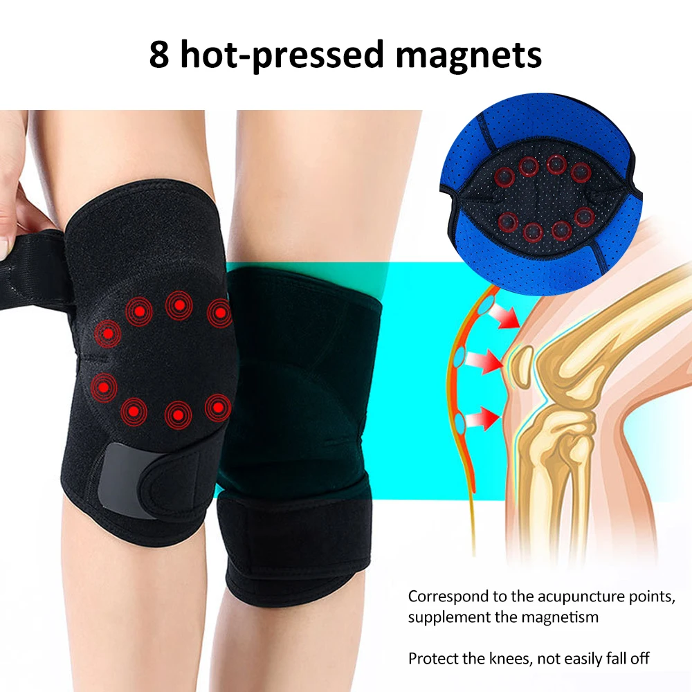 Adjustable Magnetic Therapy Knee Brace Pads Sleeve Tourmaline Self Heating Knee Support