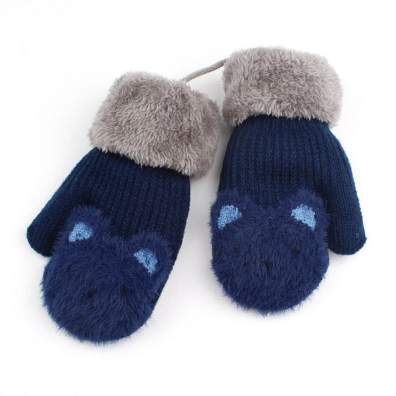New Arrival Winter Baby Boys Girls Knitted Gloves Warm Rope Full Finger Mittens Gloves for Children Toddler Kids Gloves