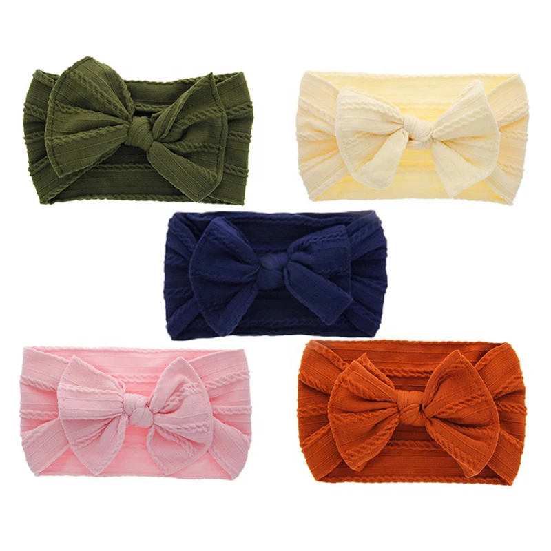 2021 New Fabric Hair Accessories Elastic Cotton Hair Accessories Baby Flowers Hair Band Top Kont Bow Ribbon Makeup Headbands