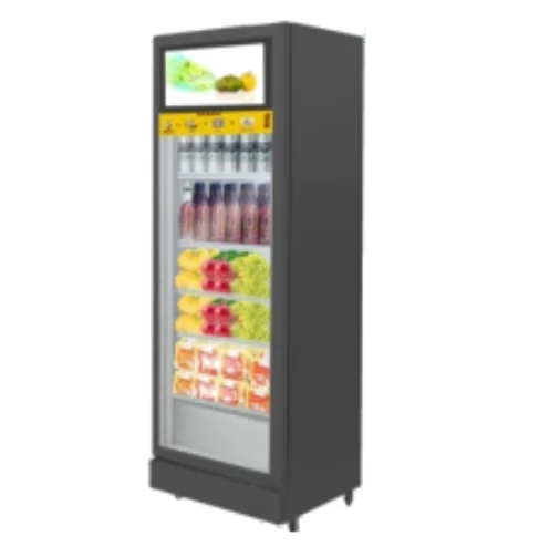 intelligent Smart RFID fridge cold vending machine door open by scanning payment code optional in touch pad CCTV LCD screen