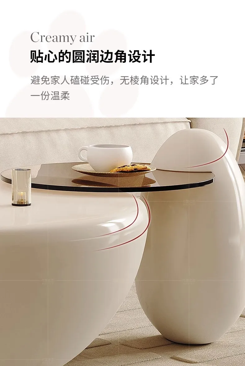 Современная кремовая мебель для дома в простом стиле белые милые и круглые журнальные столики для гостиной центральные столы