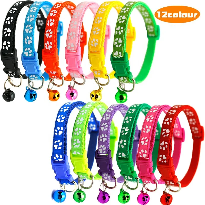 Fashion durable colorful breakaway saftey clasp cat neck collars pink gold reflective kitten collars dog and cat