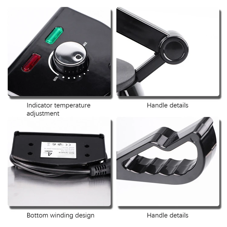 Commercial Electric Crepe Pizza Maker Double Heating Grill Pan For Hotel