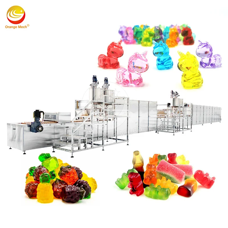 Automatic Gummy Soft 3D Jelly Bear Candy Machine Sugar Depositor Ball Small Lollypop Production Line Gummy Candy Make Machine