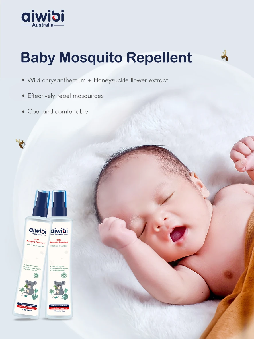 Лучший спрей от комаров Aiwibi для малышей жидкость естественный