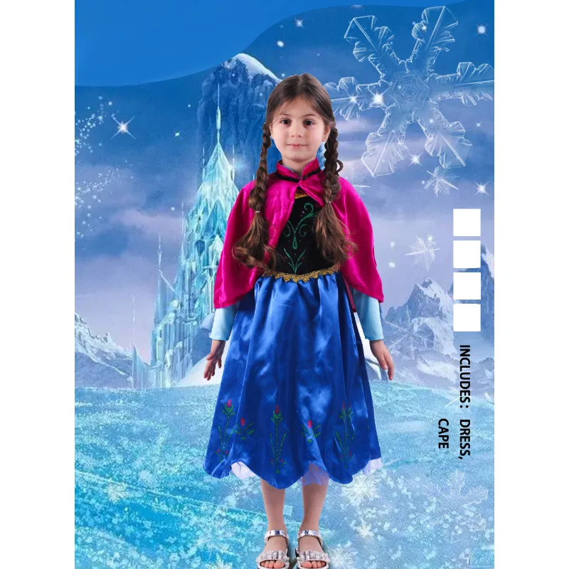 
Детское платье принцессы frozen2, платье Анны для косплея, ролевая игра, костюм для представлений, косплей на день рождения, Рождество 
