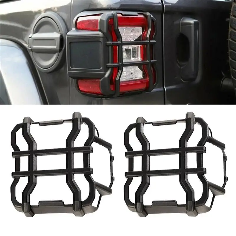 Fits Factory OEM LED Tail Lights Black Tail Light Guard for Jeep Wrangler JL Rubicon Sport Sahara 2018+