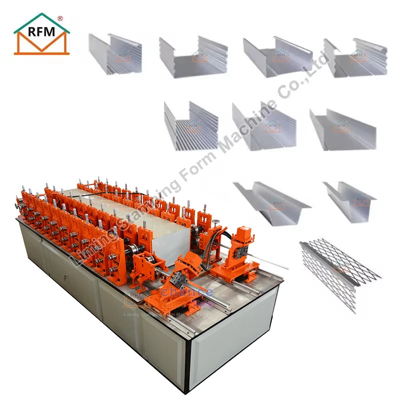 Liming  Steel C Channel Roll Forming Machine C U 2 in 1 Shape Profile Section Light Steel Keel Machine