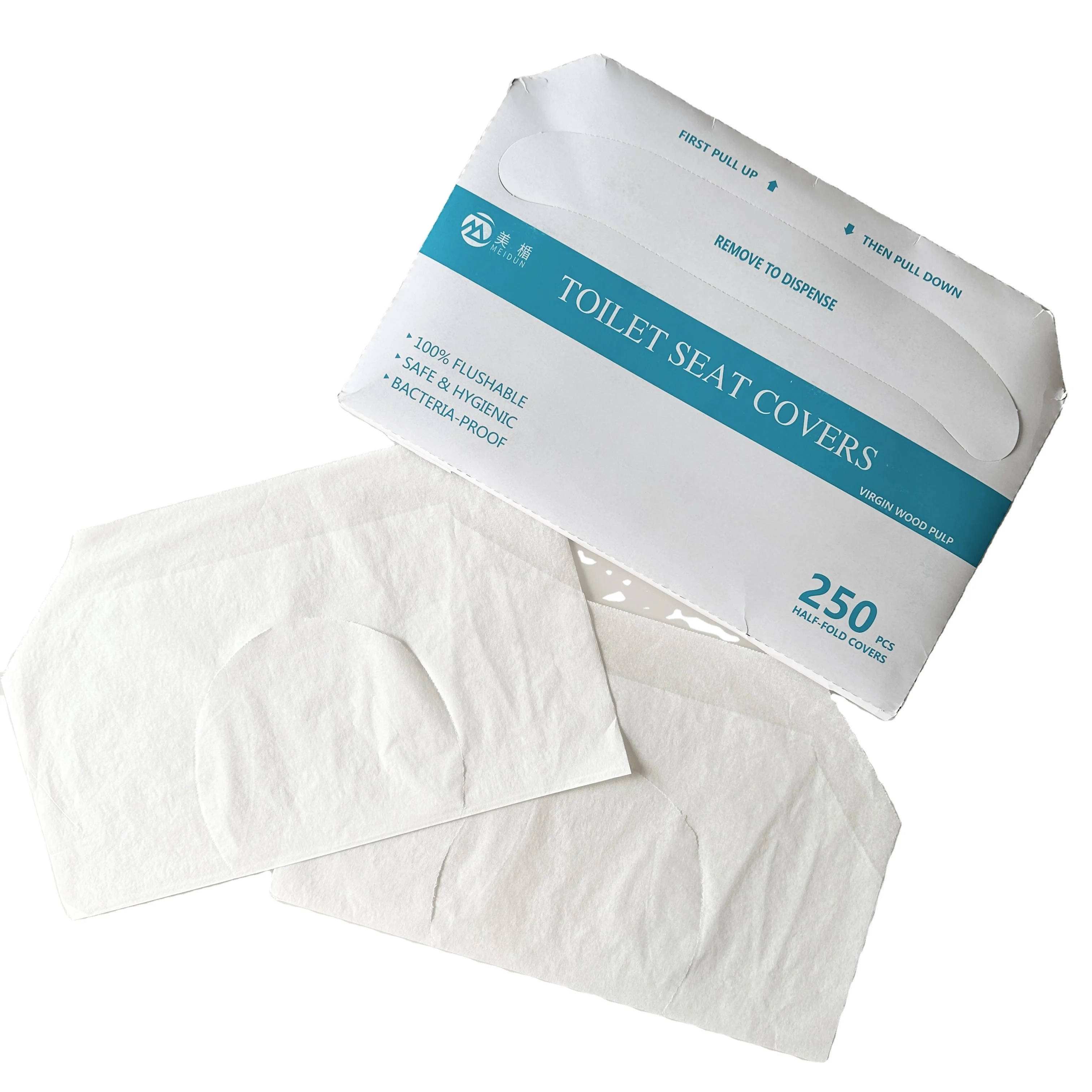 Wholesale Disposable Flushable Compostable Paper Sanitary Public 1/2 Fold Virgin Wood Pulp Bacteria-Proof Toilet Seat Cover