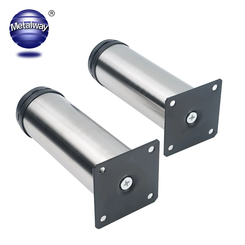 Stainless steel Furniture Leg Adjustable Metal Sofas Cabinet Legs Chrome Brush Nickel Bed Legs